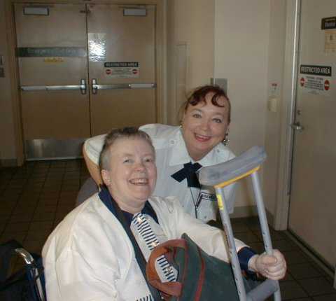 Being helped by Louise at LAX