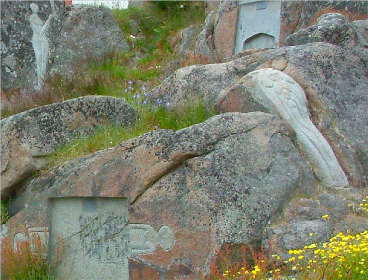 Qaqortoq: Stone & Man sculpture (1)