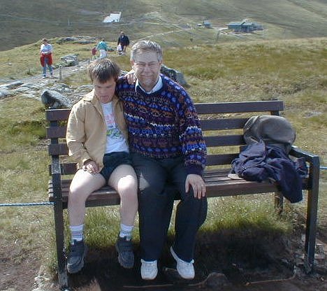 With Dad over 2000ft up on Aonach Mor near Ben Nevis