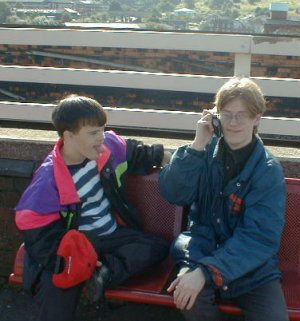 With brother Ian at Stalybridge Station