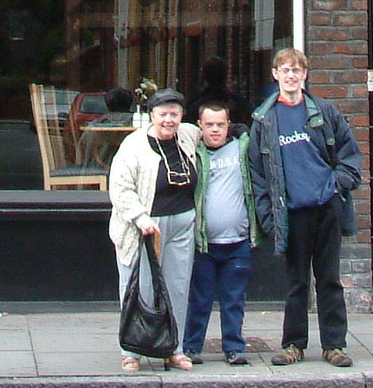 With Mum and Ian in Lark Lane, Liverpool