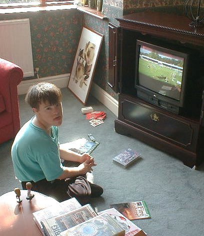 In the lounge at Sussex Road, Southport - Craig's home while at college