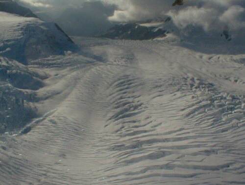 Looking down the Fox Glacier