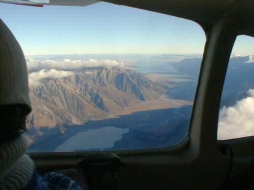 Looking South from Mount Cook over Tasman Glacier Terminal and Lake Pukaki