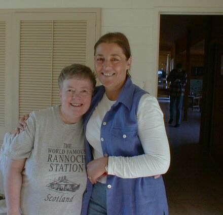 Christine with mobile hairdresser Ellie at Swiss Lodge, Rotorua