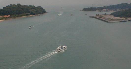 Looking East from the Singapore cablecar