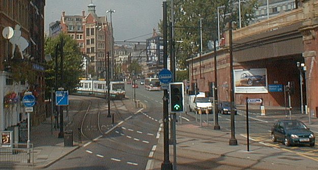 Manchester: Approaching Piccadilly on London Road, September 2002