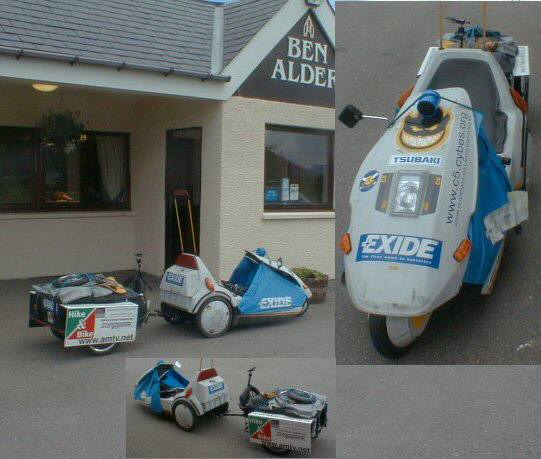 Sinclair C5 at Dalwhinnie enroute from John o Groats to Lands End